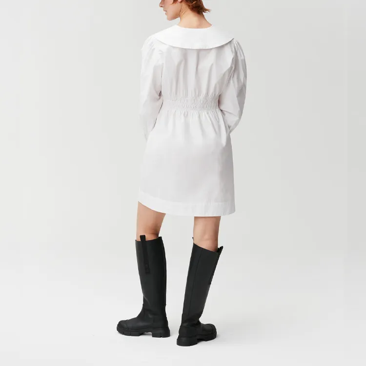 GANNI Long Sleeved Dresses Women's White-3