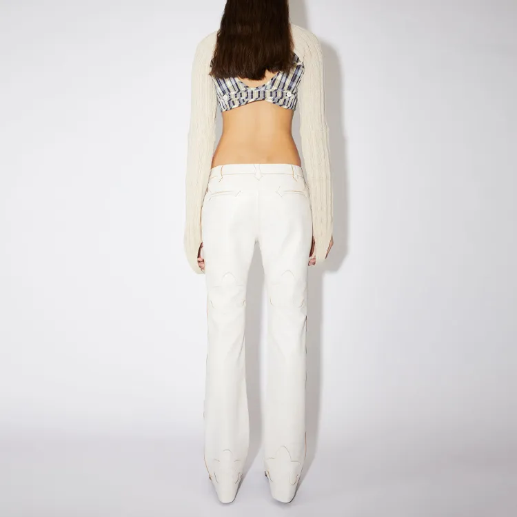 Acne Studios Leather Pants Women's White-2