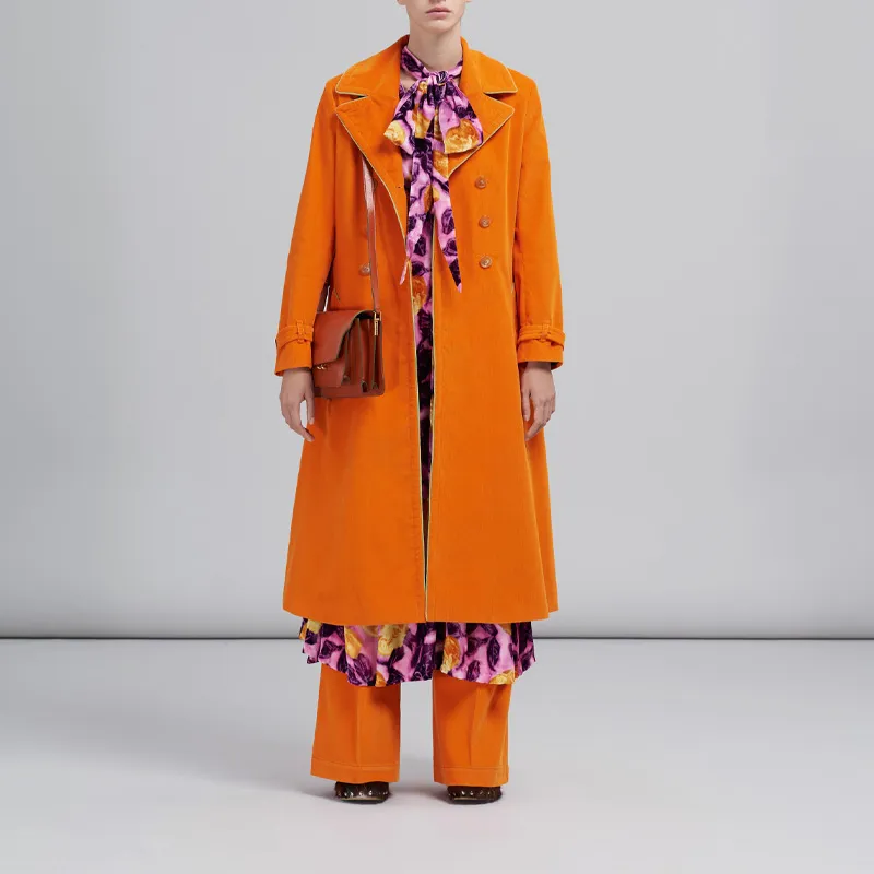 MARNI Trunk Calfskin Trunk Bag Clutch Shoulder Bag Women's Orange-4