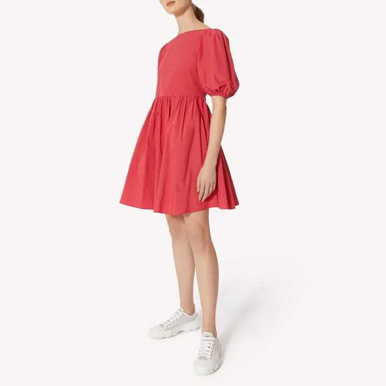 Valentino Short Sleeved Dresses Women's Strawberry Red-3