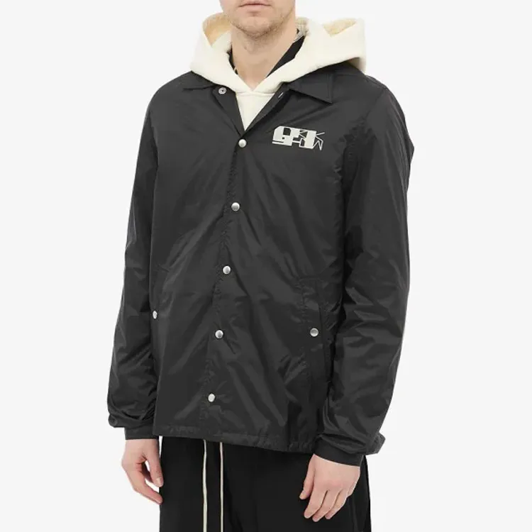 Rick Owens DRKSHDW Logo Print Snap Front Jacket-2