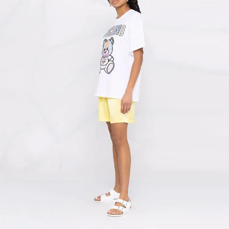 MOSCHINO SS22 Drop Shoulder Sleeve T Shirt Women's White-3
