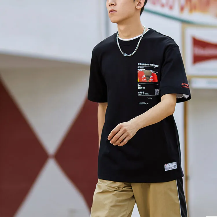 LiNing T Shirts Unisex Black-2
