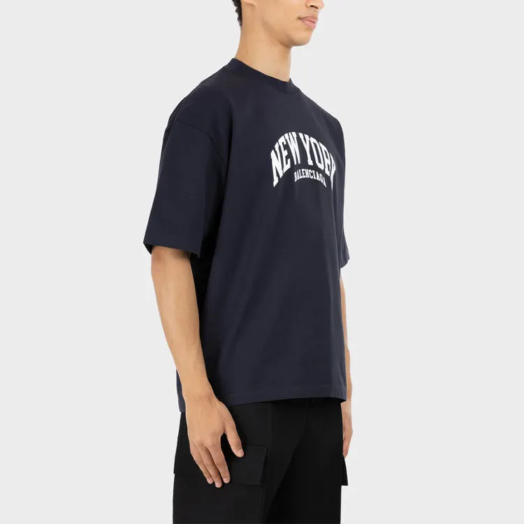 Balenciaga SS22 T Shirt Regular Fit Men's Navy Blue-5