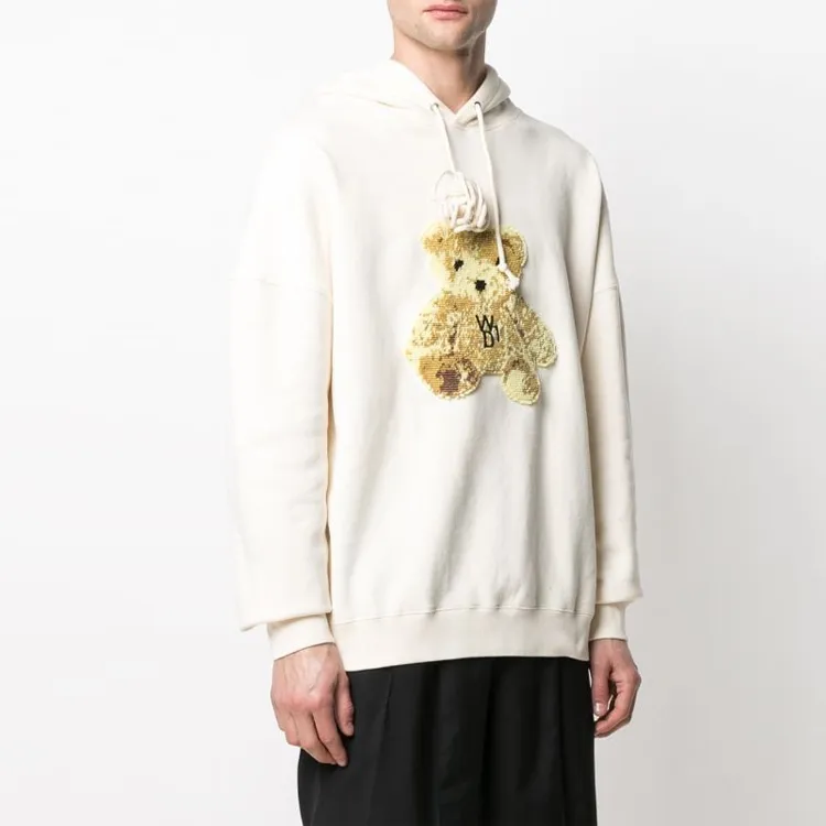 WE11DONE Embroidered Teddy Hoodie-3