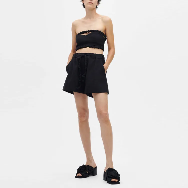 GANNI Bandeau Strapless Crop Top-2