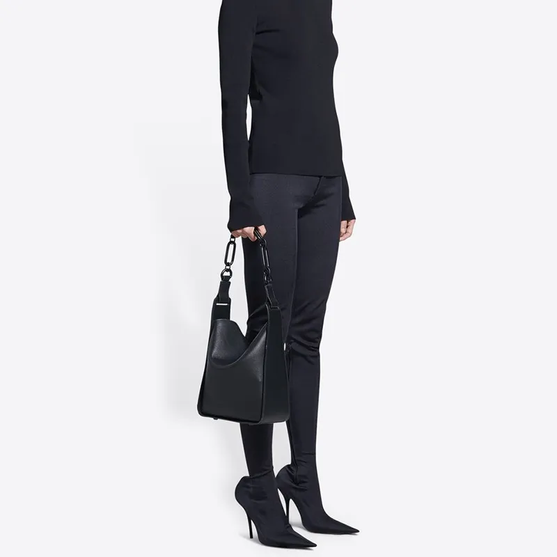 Balenciaga Tool 2.0 Grained Calfskin Bucket Bag Handbag Shoulder Bag Women's Black-5