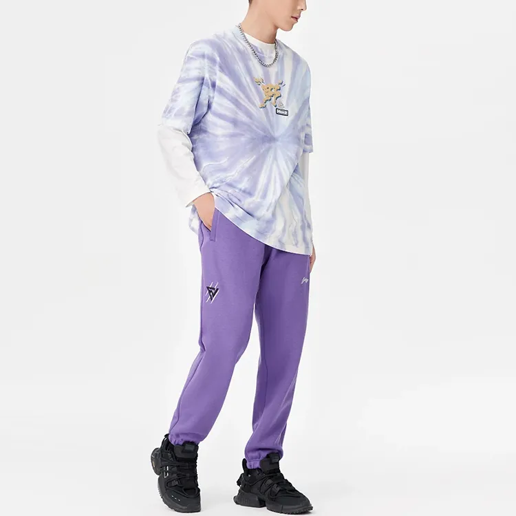 LiNing x Disney T-Shirt Unisex Light Blue Purple Tie-Dye-2