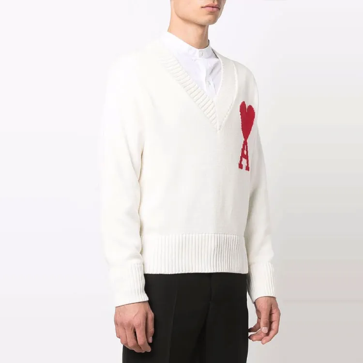Ami Paris Ami De Coeur V Neck Sweater-3