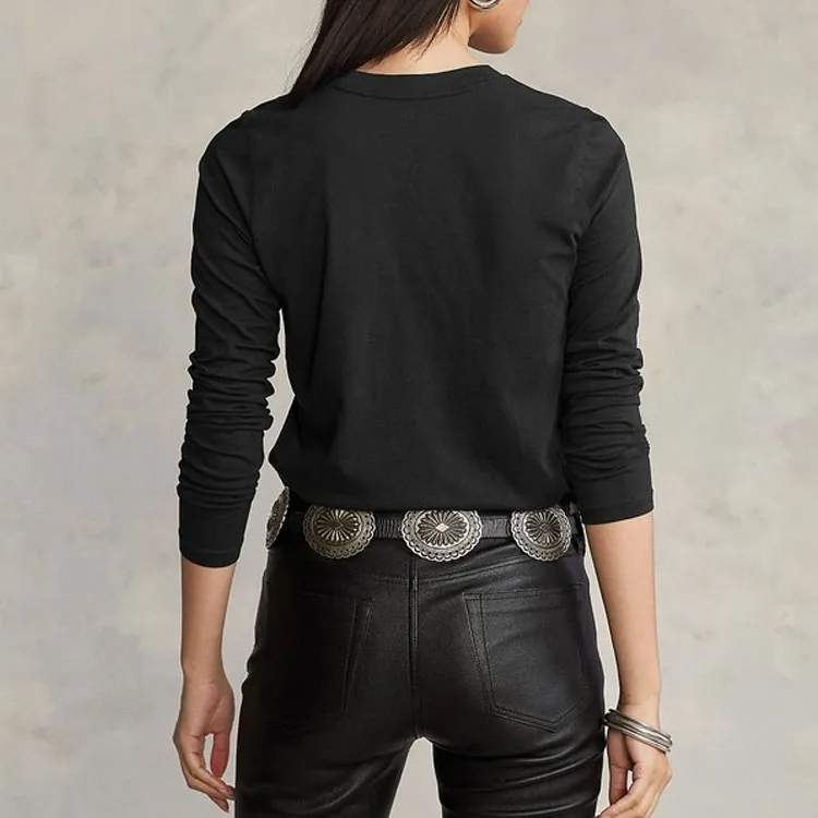 Polo Ralph Lauren T Shirts Women's Black-4