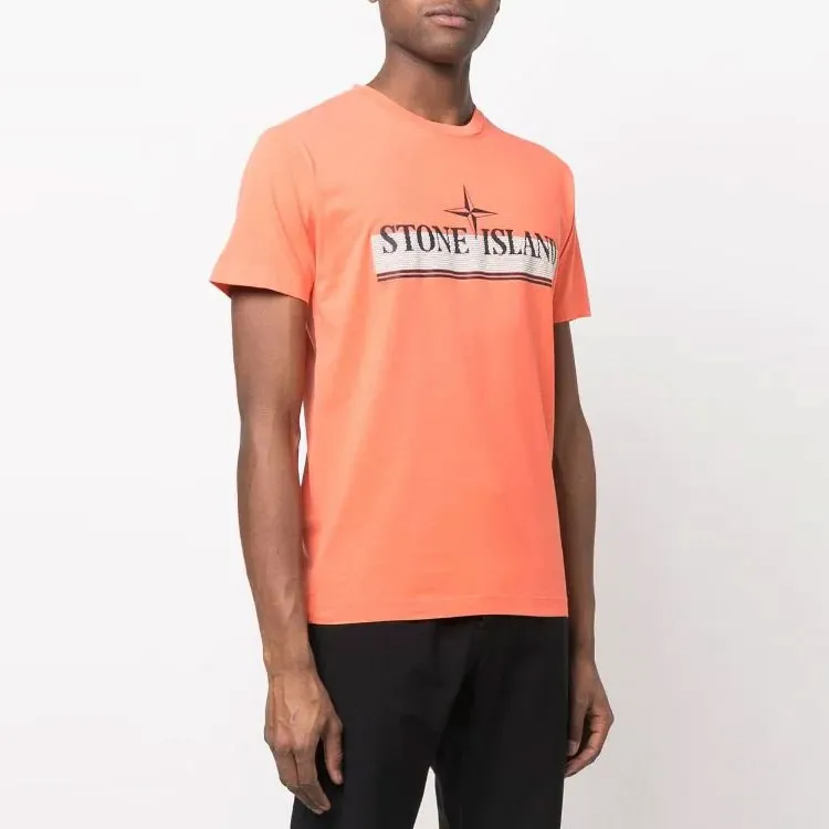STONE ISLAND T Shirts Men Orange-1