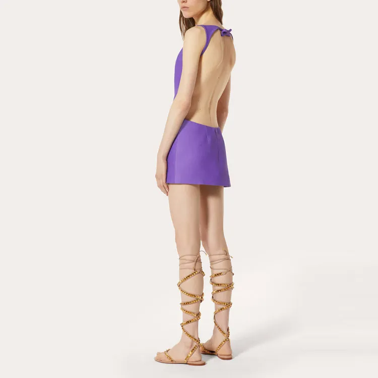 Valentino Sleeveless Dresses Women's Bright Purple-3