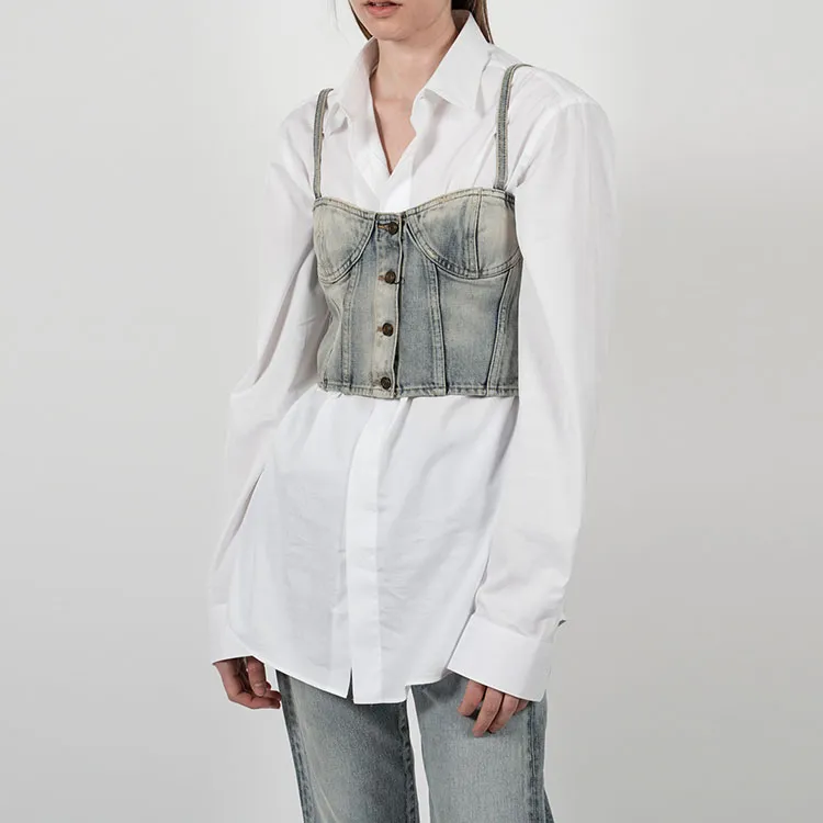 SAINT LAURENT SS22 Camisole Women's Light Blue-3