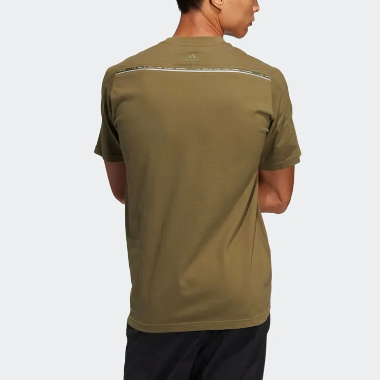Adidas T Shirts Men Dark Olive Green-1