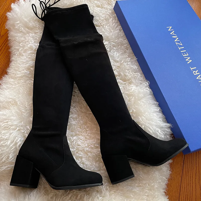 Stuart Weitzman/SW Tieland Knee high Boots 7cm Women's Black-8