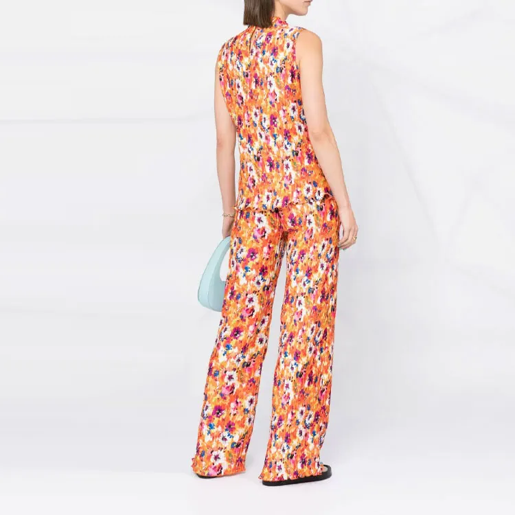 MSGM Floral Printed Pleated Pants-2