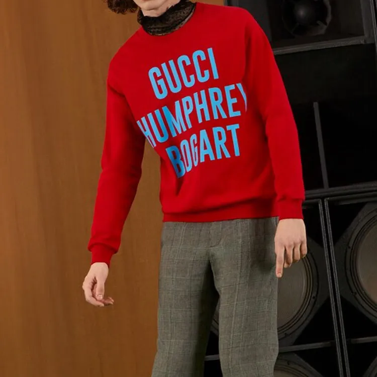GUCCI Humphrey Bogart Print Crewneck Sweatshirt-4