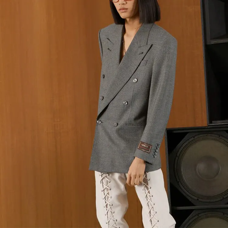 GUCCI Prince Of Wales Wool Formal Jacket-4