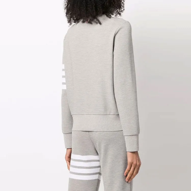 THOM BROWNE 4 Bar Cotton Ribbed Sweatshirt-3