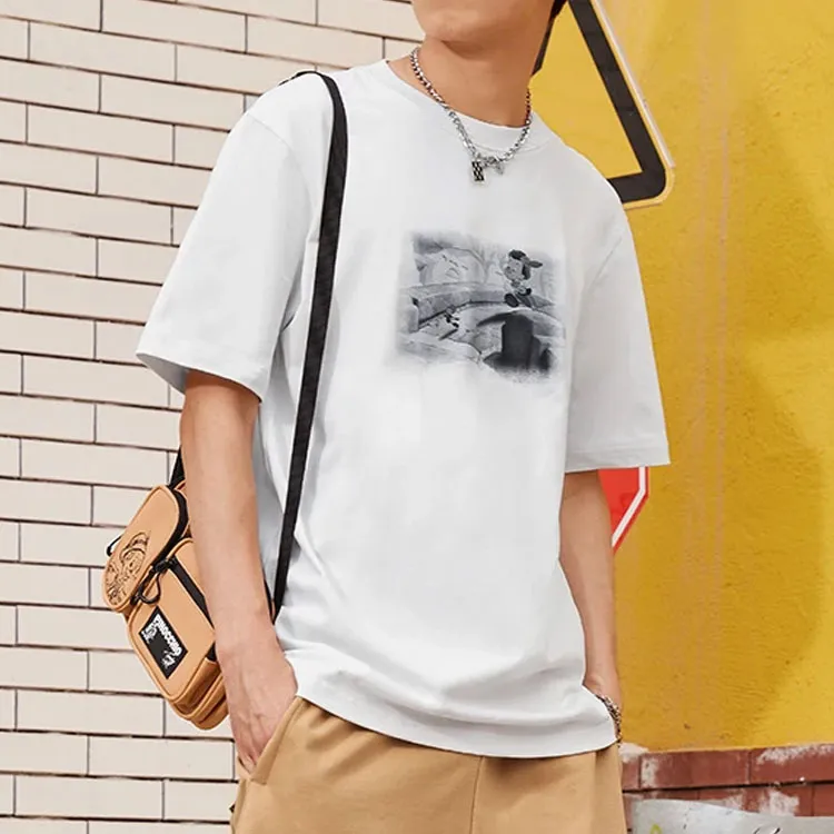 LiNing x Disney Sports Trend Series T Shirt Men's White Sand Gray-5