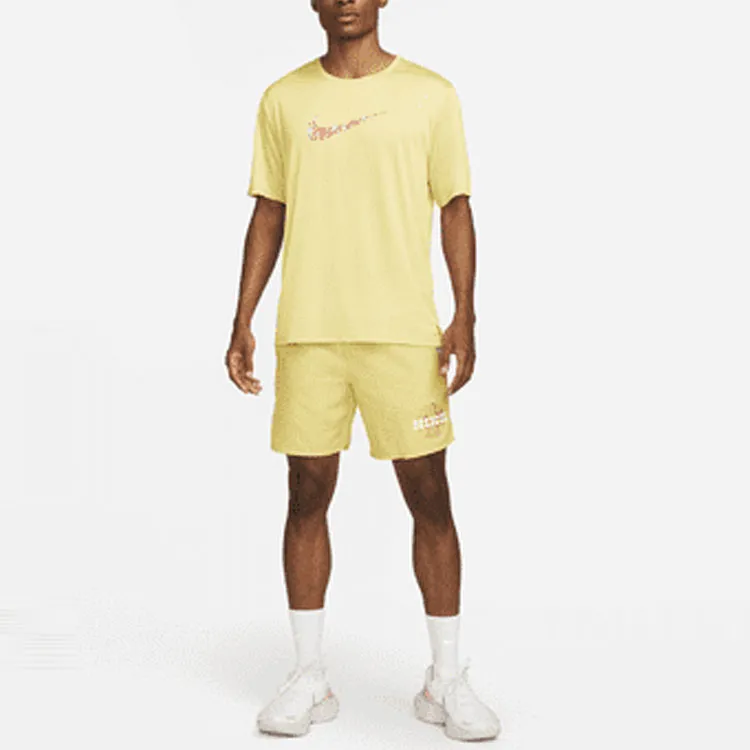 Nike Dri Fit Casual Shorts Men Yellow-2
