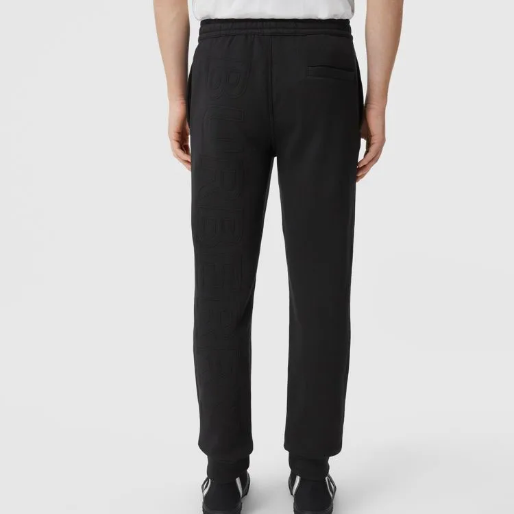 Burberry SS22 Straight Fit Elastic Cuff Sports Sweatpants Men's Black 80507331-2