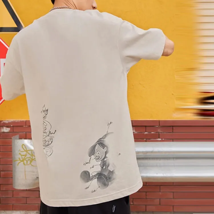 LiNing x Disney Collaboration Sports Lifestyle Collection T Shirt Men's White Sand Gray-5