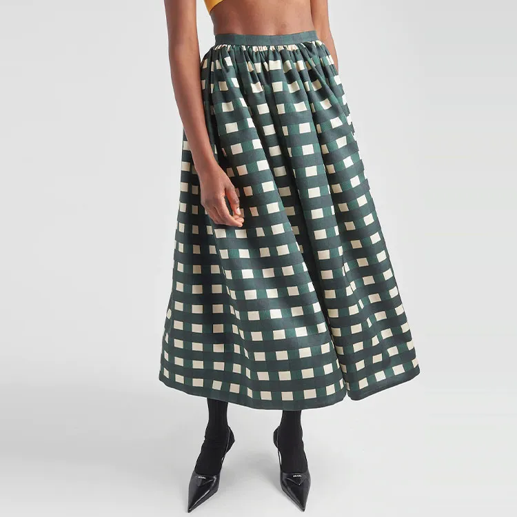 PRADA Casual Long Skirts Women's Green-3