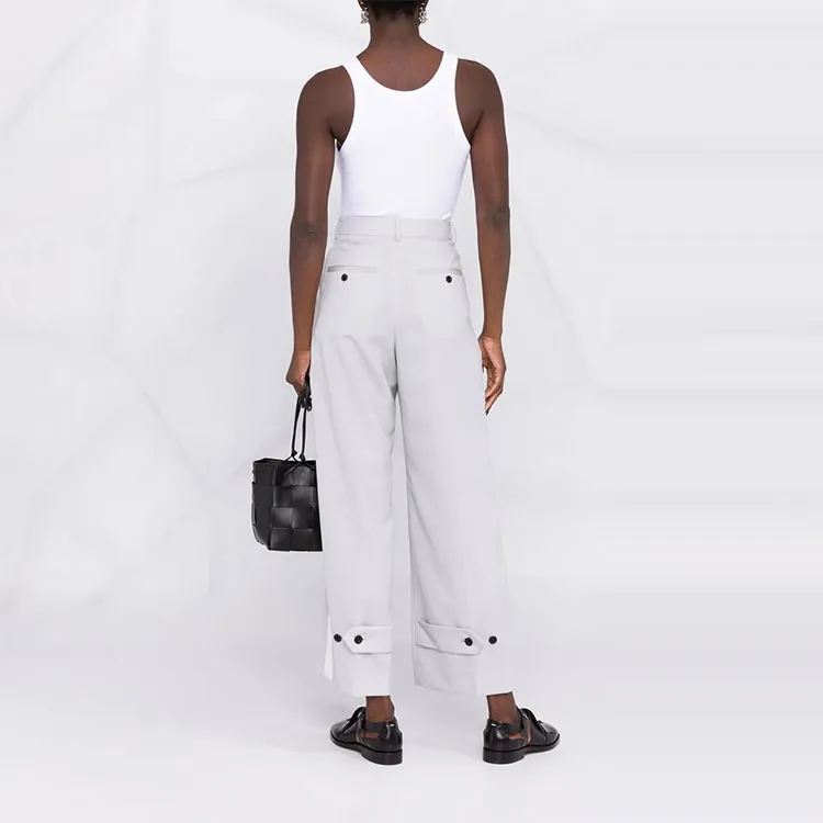 Sacai Button Detailed High Waist Trousers-2