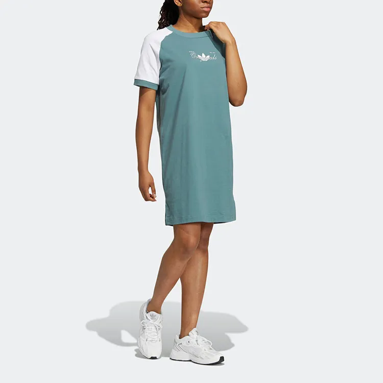 Adidas Originals Short-Sleeved Dresses Women's Emerald-3