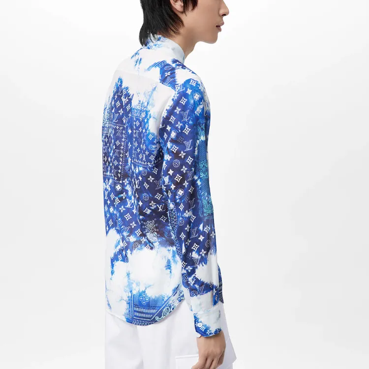 LOUIS VUITTON Monogram Bandana Hook Detail Long Sleeved Shirt-3