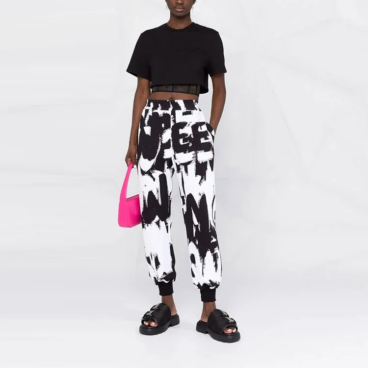 Alexander McQueen Knitted Sweatpants Women's Black/White-1