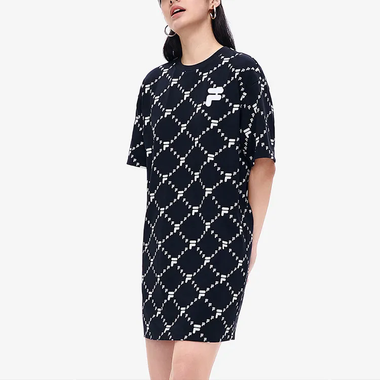 FILA FUSION Short Sleeved Dresses Women's Black-3