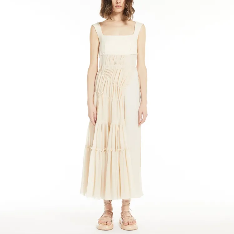 SportMax Sleeveless Dresses Women's Ivory White-2