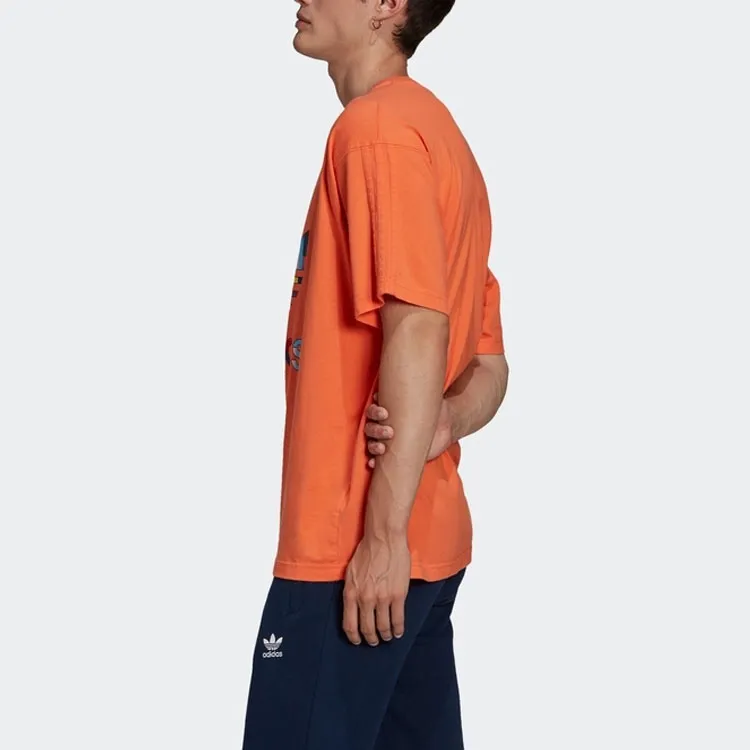 Adidas Originals Set in Sleeve T Shirt Men's Orange-3