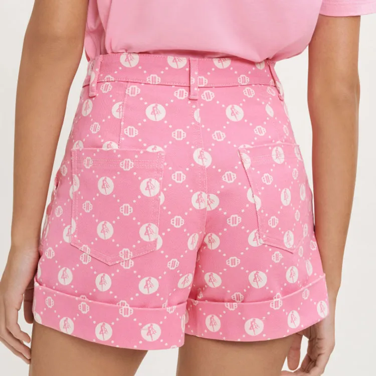 Sailor Moon X Maje X Sailor Moon Denim Shorts Women's Pink-1