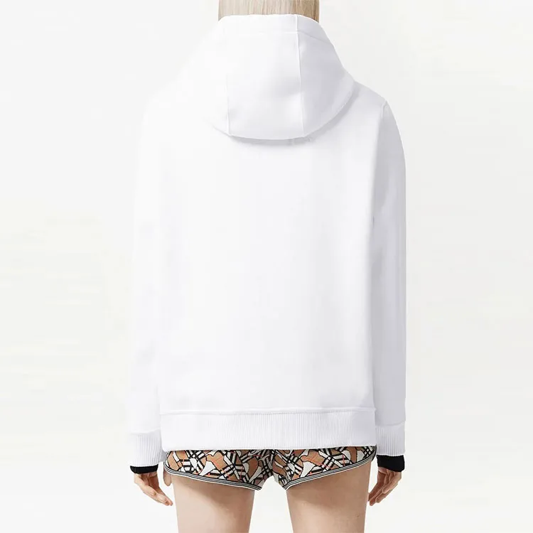 Burberry Tb Monogram Motif Zipped Hoodie Jacket White-3