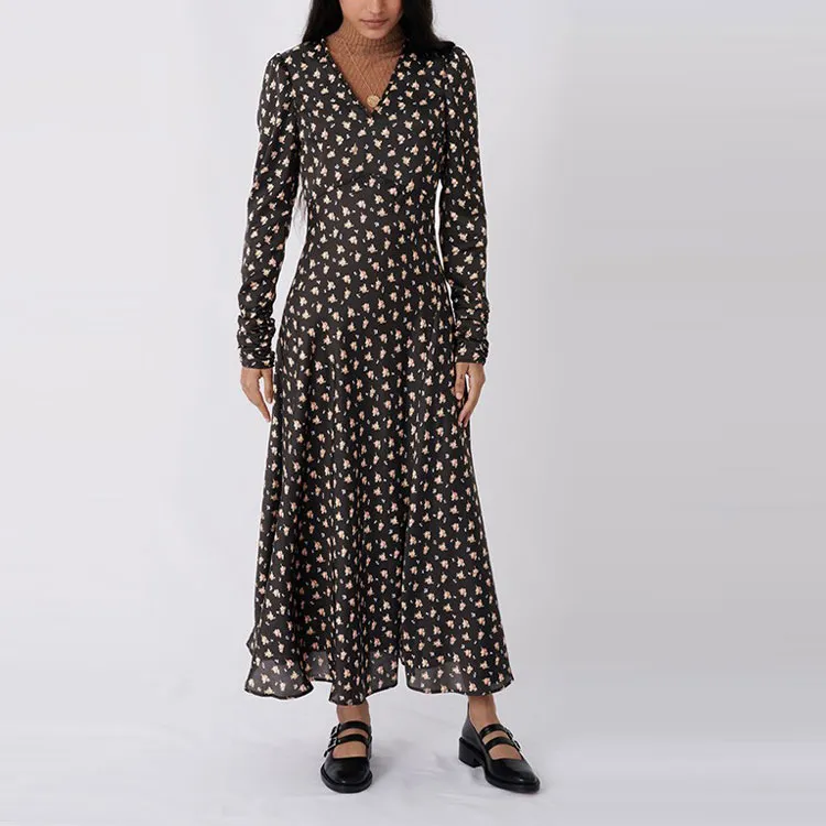 Maje Long-Sleeved Dresses Women's Black-1