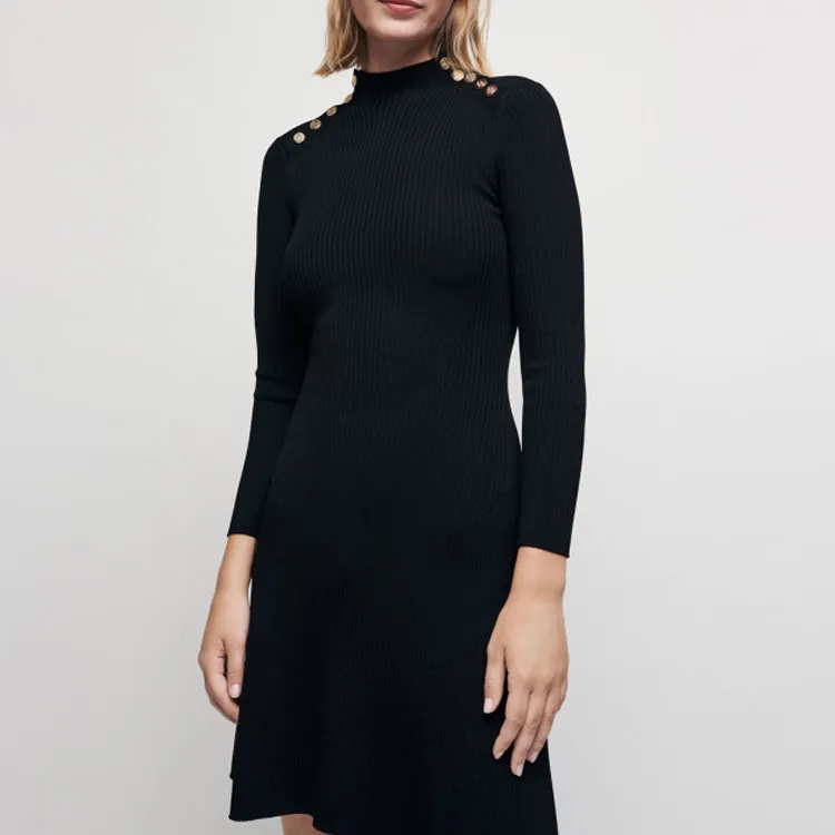Maje Long Sleeved Dresses Women's Black-3