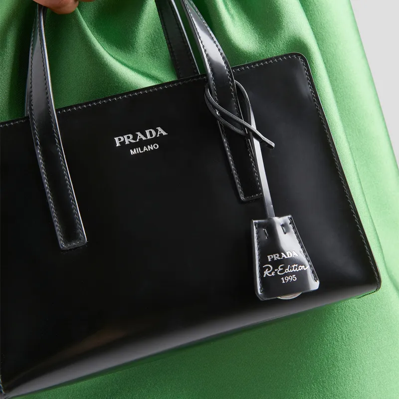 PRADA Re Edition 1995 Brushed Leather Mini Handbag Black-5