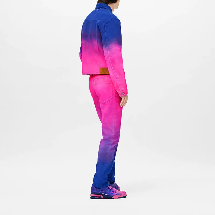 LOUIS VUITTON Cropped Gradient Denim Jacket-4