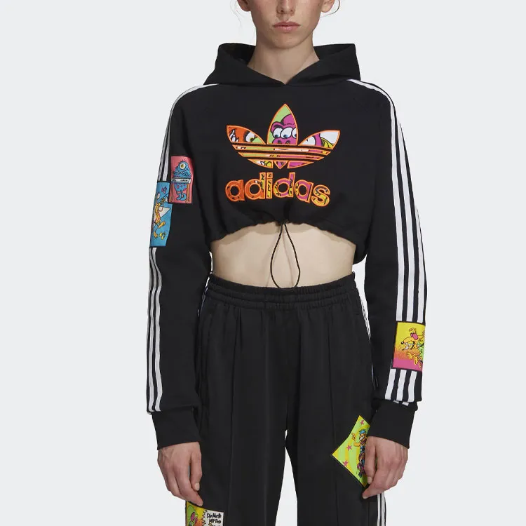 Adidas X Jeremy Scott Women'ss Cropped Hoodie Black-2