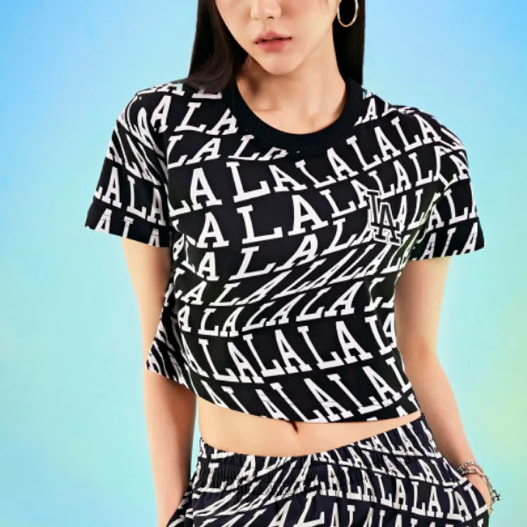 MLB LA DODGERS Crop Tops Women's Black-3