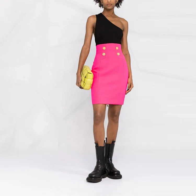 BALMAIN Casual Short Skirts Women's Pink-1