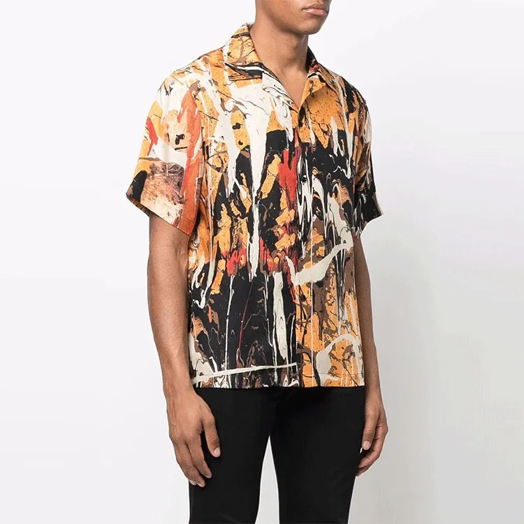 AMIRI Paint Splatter Bowling Shirt-2