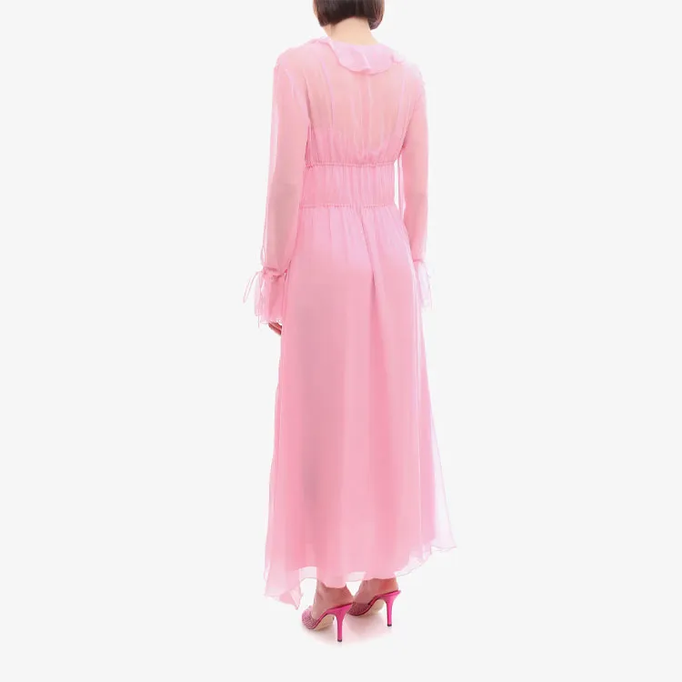 Blumarine Ruffle Detailed Draped Maxi Dress-4