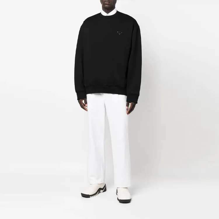 PRADA Triangle Logo Crewneck Sweatshirt-2