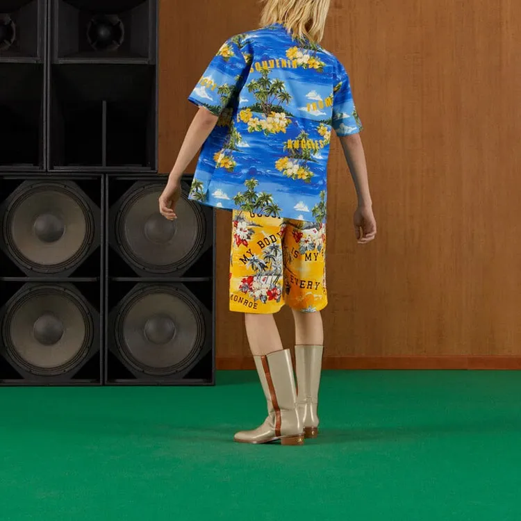 GUCCI Hawaiian Print Bermuda Shorts-3
