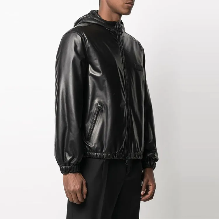 Valentino Leather Jacket Men's Black-3