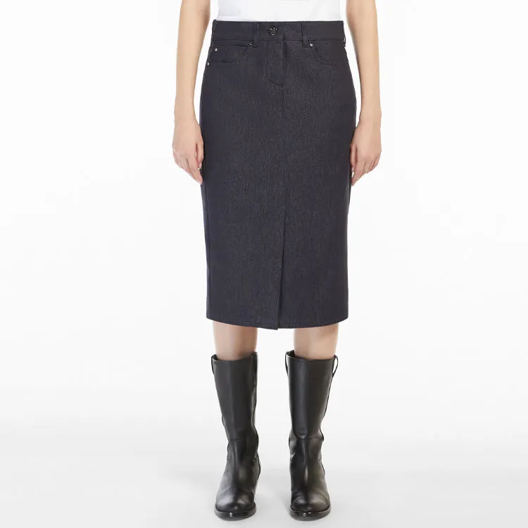 MaxMara Denim Long Skirt Women's Blue-2
